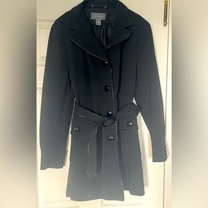 Ann Taylor Black Trench Coat - Black - Size XL